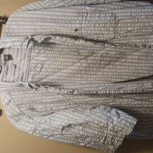 Baxter XL SS BUTTON DOWN Seersucker Shirt-Light Blue Striped